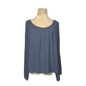 Forever 21 blue long sleeves tunic blouse size Large